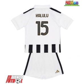 Juventus Pierre Kalulu #15 Primera Equipación Niños 2026-27 Manga Corta (+ Pantalones cortos)